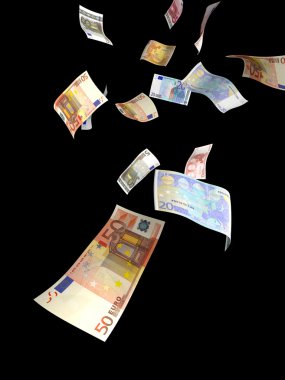 Euro money rain clipart