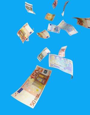 Euro money rain clipart