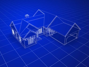 Blueprint house clipart