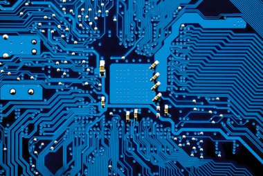 Blue circuit board clipart