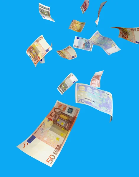 Euro chuva de dinheiro — Fotografia de Stock