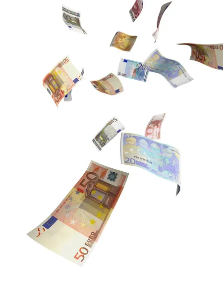 Euron pengar regn — Stockfoto