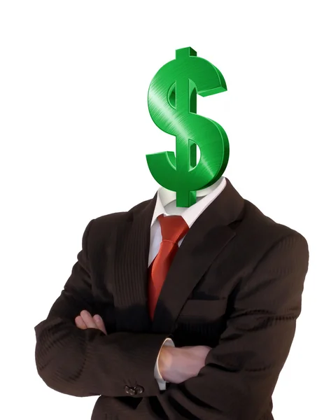 Znak dolaru obchodní muž — Stock fotografie