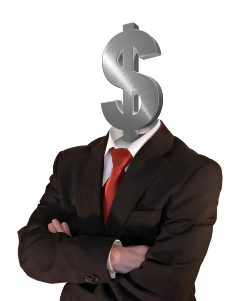 Знак доллара бизнесмен — стоковое фото