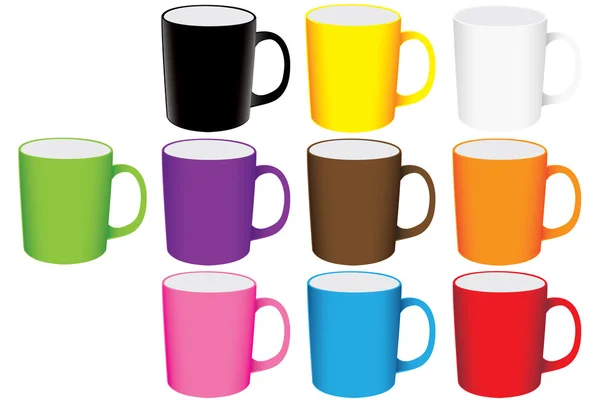 Set of mugs vector — Stockový vektor