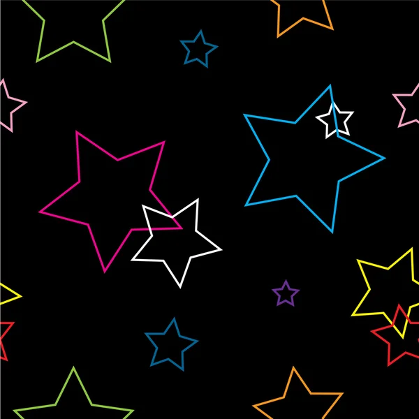 Modèle noir sans couture - étoiles — Image vectorielle