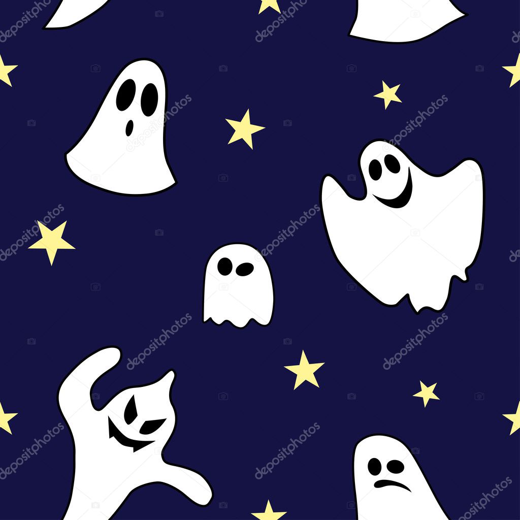 Seamless pattern made of ghost