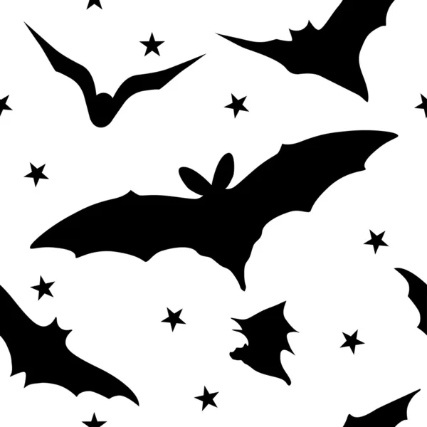 Seamless halloween pattern with bats — Stock Vector