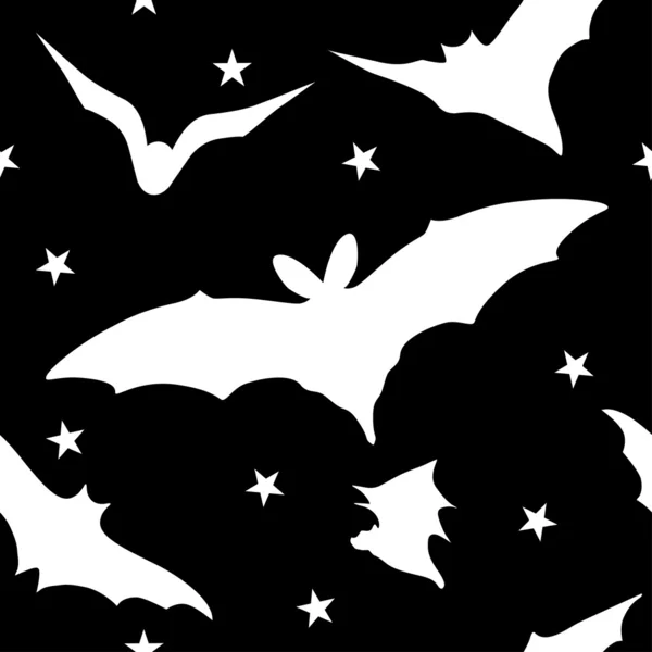 Nahtlose Halloween-Muster mit Fledermäusen — Stockvektor