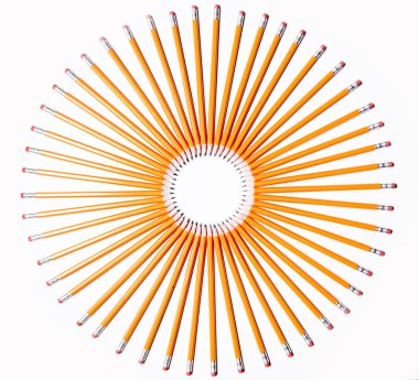 Pencils in form of a circle clipart