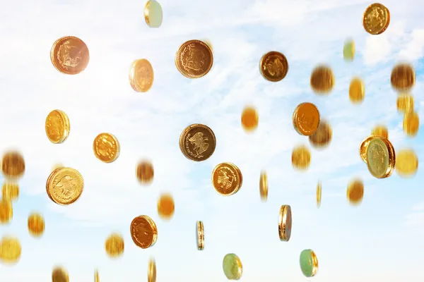 Está chovendo moedas — Fotografia de Stock