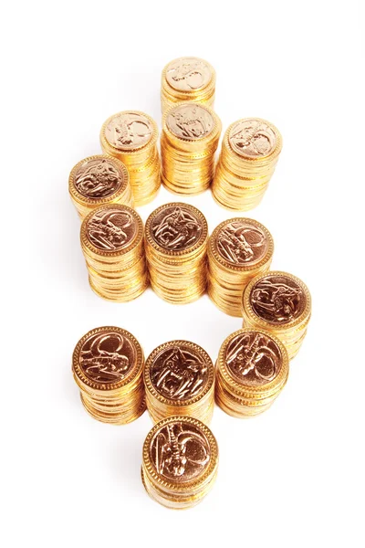 Montón de monedas aisladas en blanco —  Fotos de Stock