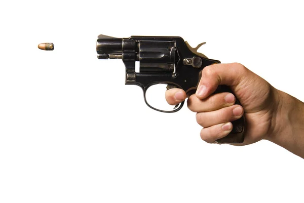 Pistola e bala isoladas — Fotografia de Stock