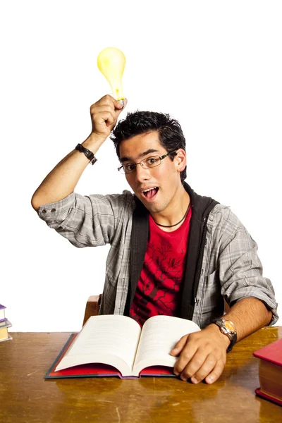 stock image Young student has a great idea while studying