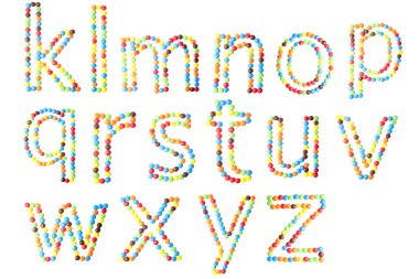 Abc in lower caps made of candy isolated on white. 2 of 2 clipart