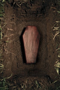Coffin or tomb at graveyard clipart