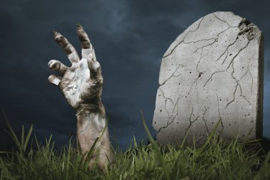 Zombie hand coming out of the ground clipart