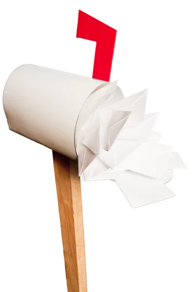 Full mailbox isolated on white background — Stock Photo, Image