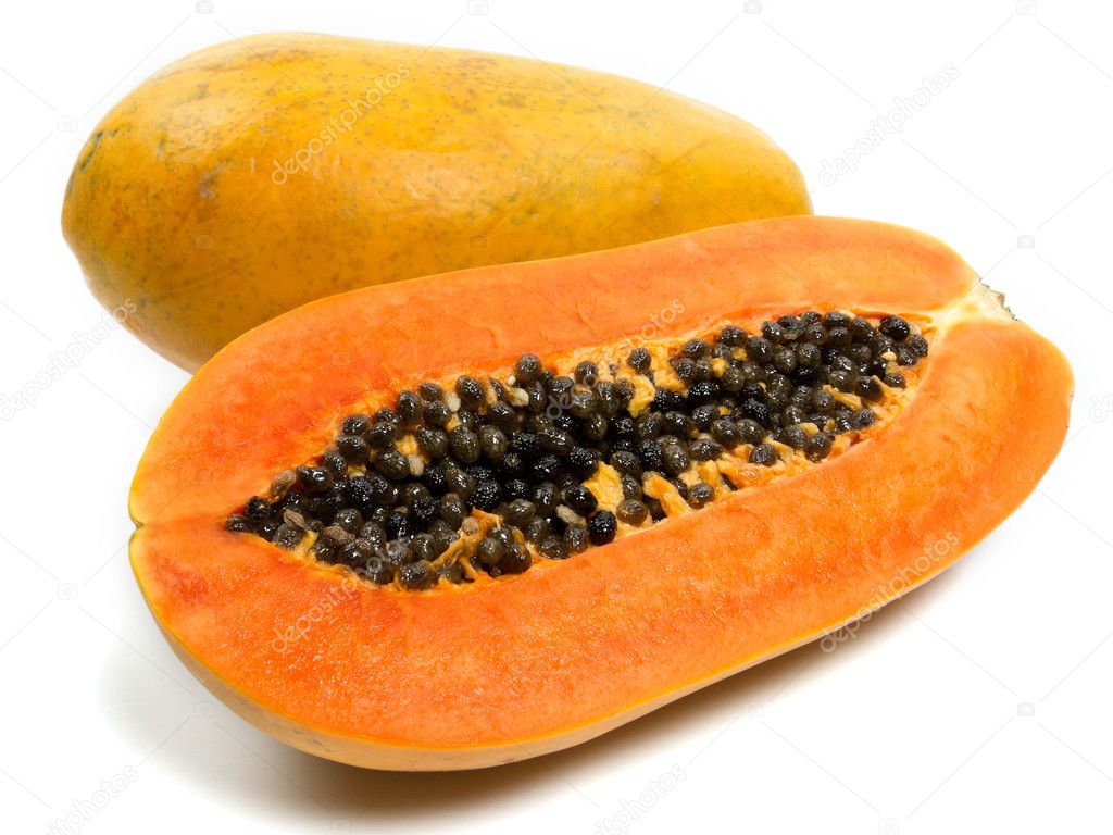 Papaya isolated on white