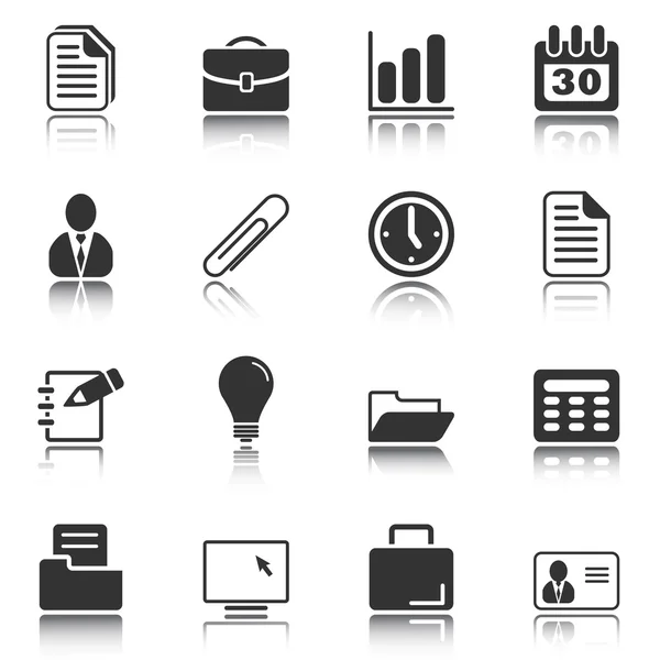 Oficina y negocios serie iconos - blanco — Vector de stock