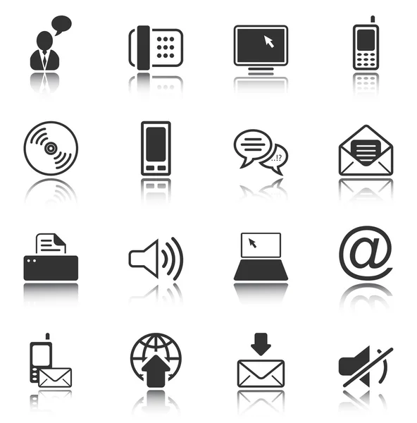 Conjunto de iconos de comunicación - serie blanca — Archivo Imágenes Vectoriales
