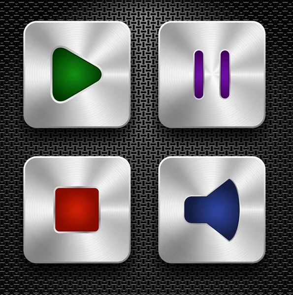 Audio icons set — Stock Vector