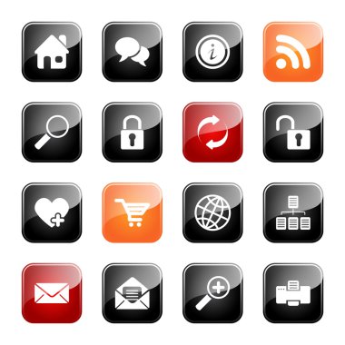 Web and Internet icons - glossy series clipart