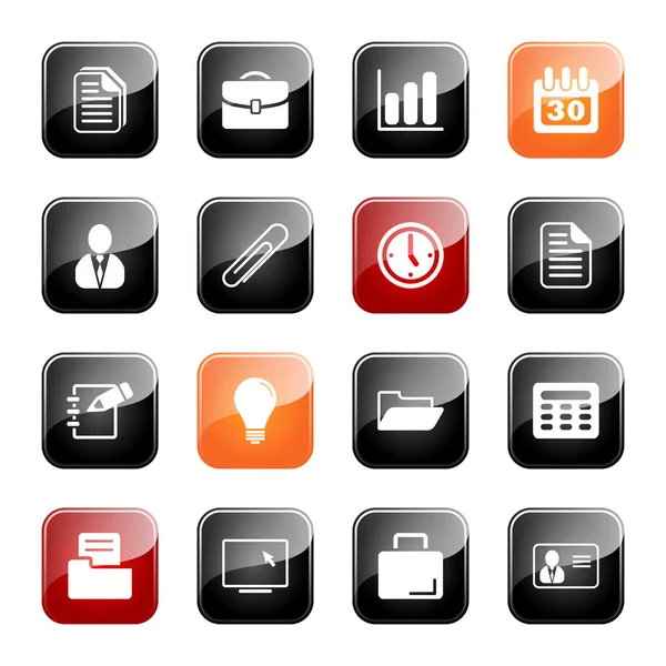 Office and business icons - glossy series — Stock Vector