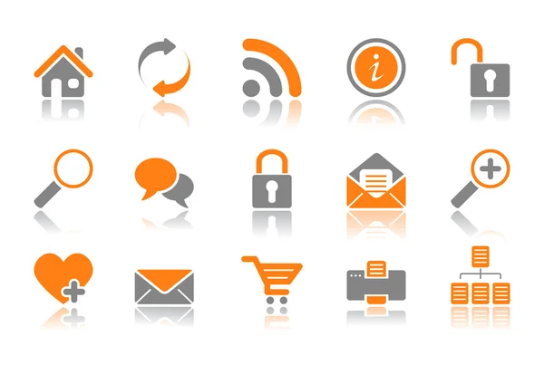 stock vector Web and Internet icons - orange series