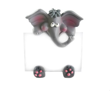 Elephant With Blank Sign clipart