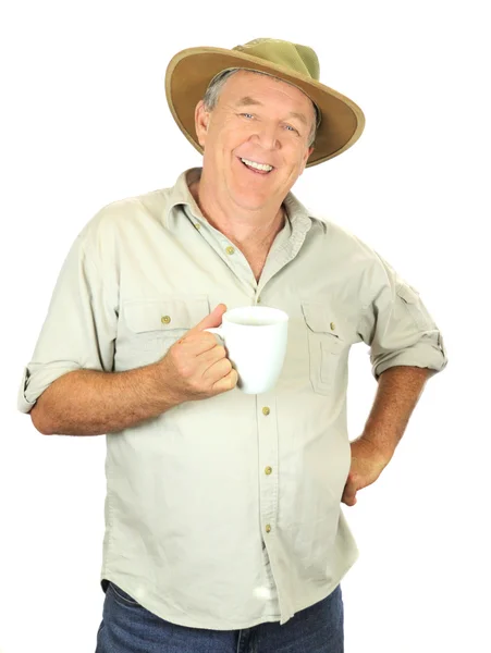 Mann mit Kaffeetasse — Stockfoto