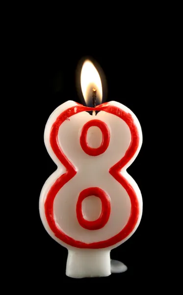 Burning Eight Candle — Stock Photo, Image