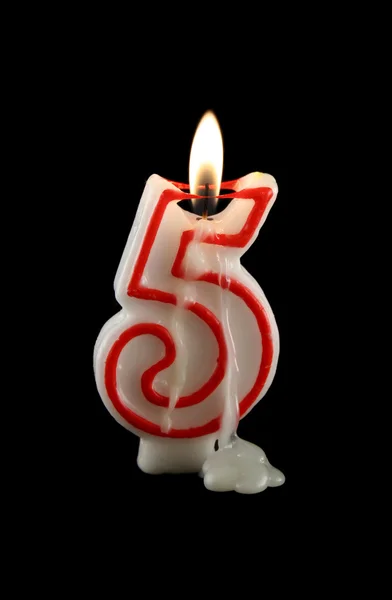 Hořící pět svíček — Stock fotografie