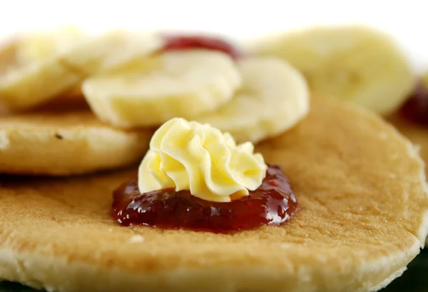 Butter And Jam Pancakes — Stock Photo, Image
