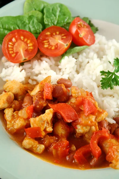 Chicken And Lentil Stew With Rice — Stock Photo, Image