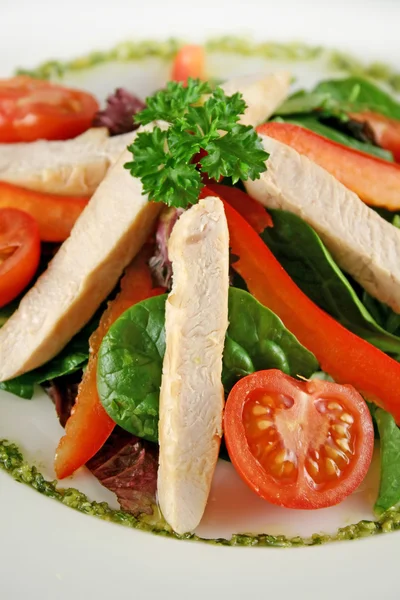 Salade van kip pesto — Stockfoto