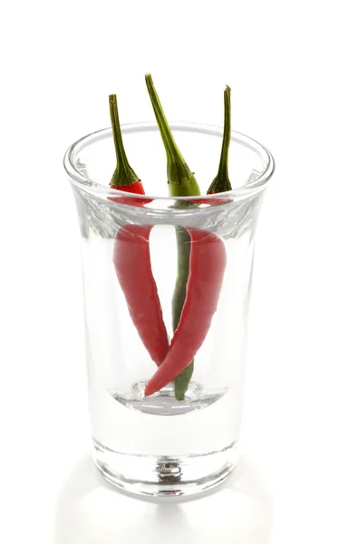 Chillies In A Shot Glass — Stock Photo, Image