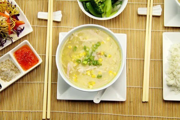 Zupa z kurczaka i kukurydzy — Zdjęcie stockowe
