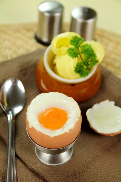 水煮的蛋早餐 — 图库照片