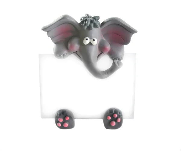Elephant With Blank Sign — Stock Photo, Image