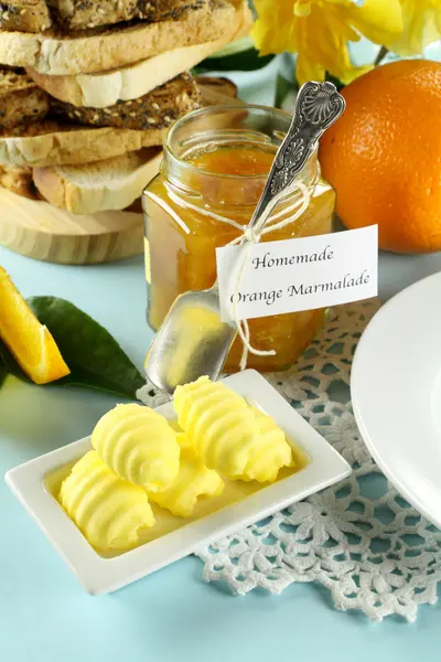 Marmelade en boter — Stockfoto