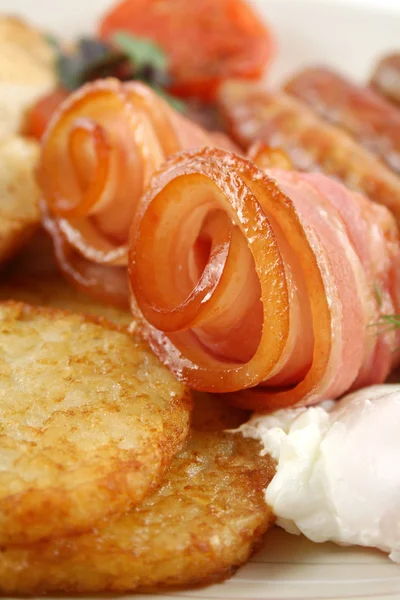 Rolled Bacon Rashers Desayuno — Foto de Stock