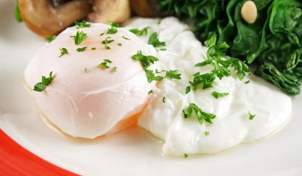 Pochiertes Eierfrühstück — Stockfoto