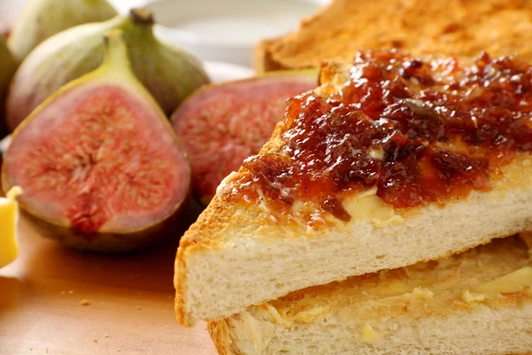 Fig Jam On Toast — Stock Photo, Image