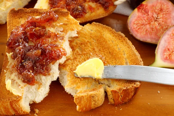 Fig Jam Toast — Stock Photo, Image