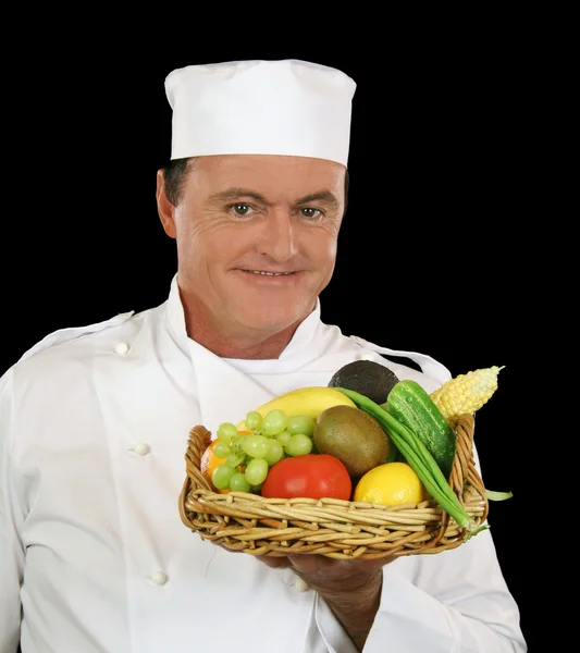 Mandje met fruit chef-kok — Stockfoto