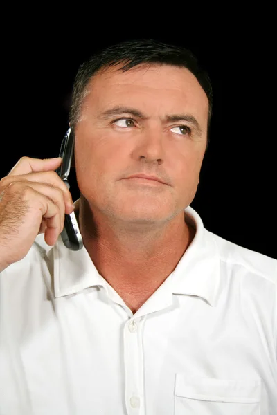 Hombre de teléfono celular interesado — Foto de Stock