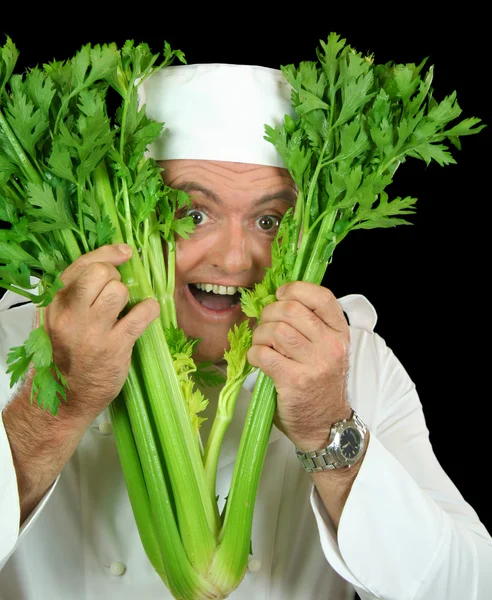 Peekaboo chef-kok — Stockfoto