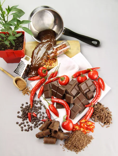 Chocolate y chiles — Foto de Stock