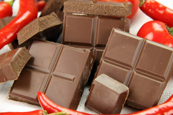 Cioccolato e peperoncini — Foto Stock
